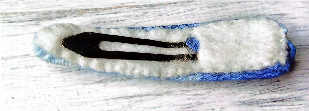 藍染めリボンパッチン留め《青天の黎明》