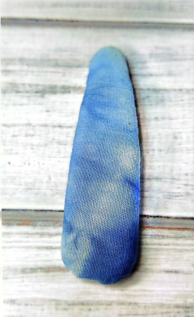 藍染めリボンパッチン留め《青天の黎明》