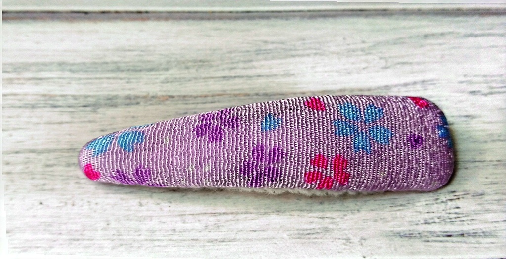 和柄リボンパッチン留め《花散る小川》