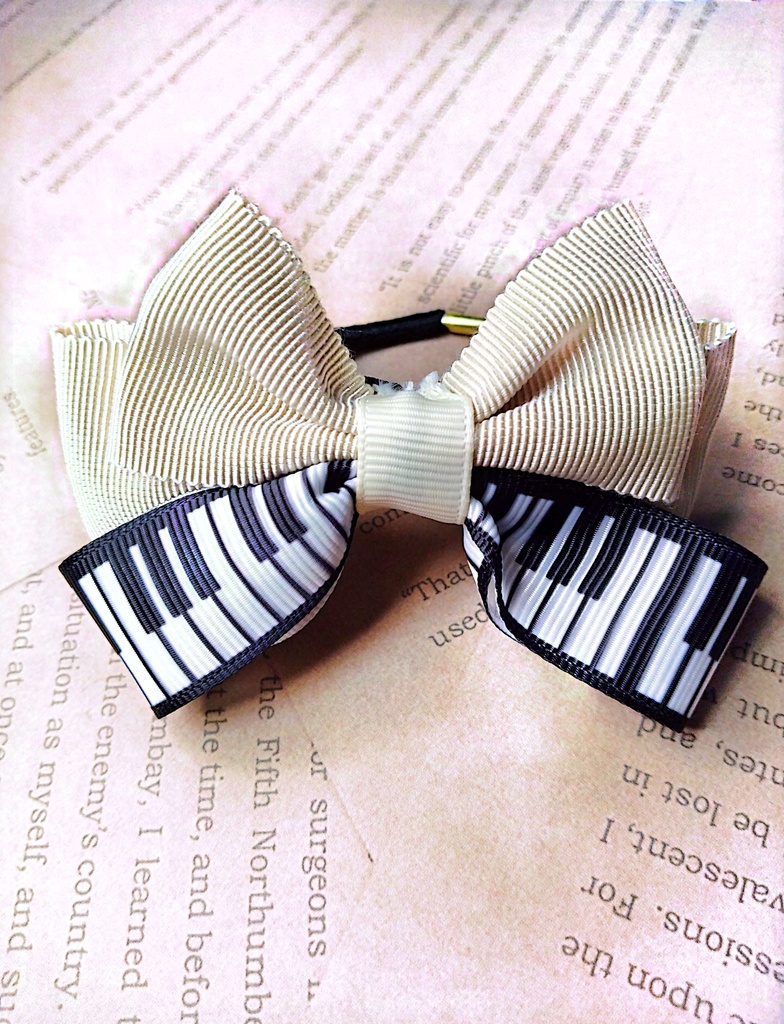 リボンヘアゴム《ジャズは部屋の片隅で》