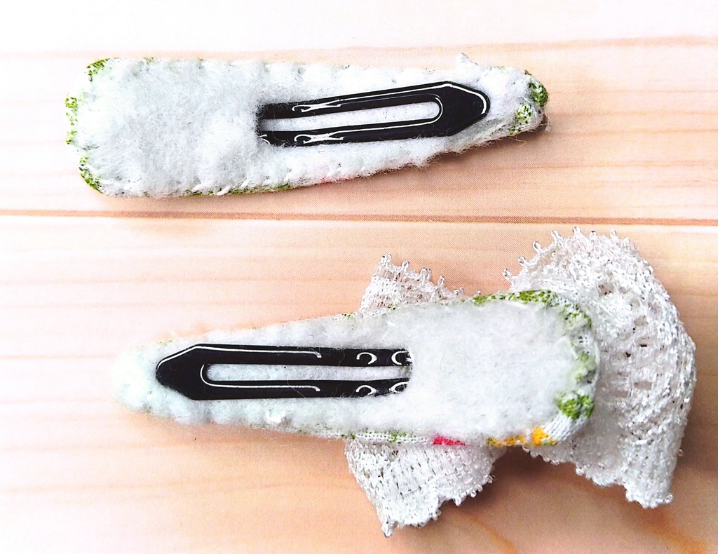 【2点セット】リボンパッチン留め《週末の散歩道》