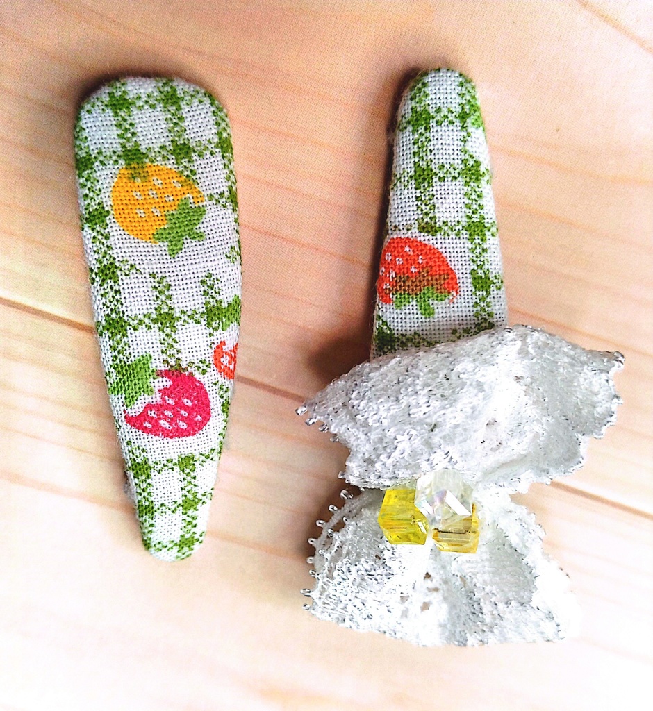 【2点セット】リボンパッチン留め《週末の散歩道》