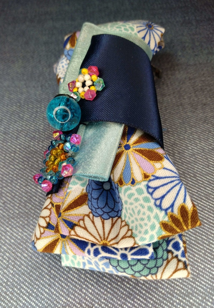 和柄リボンバレッタ《夏を染め上げる》