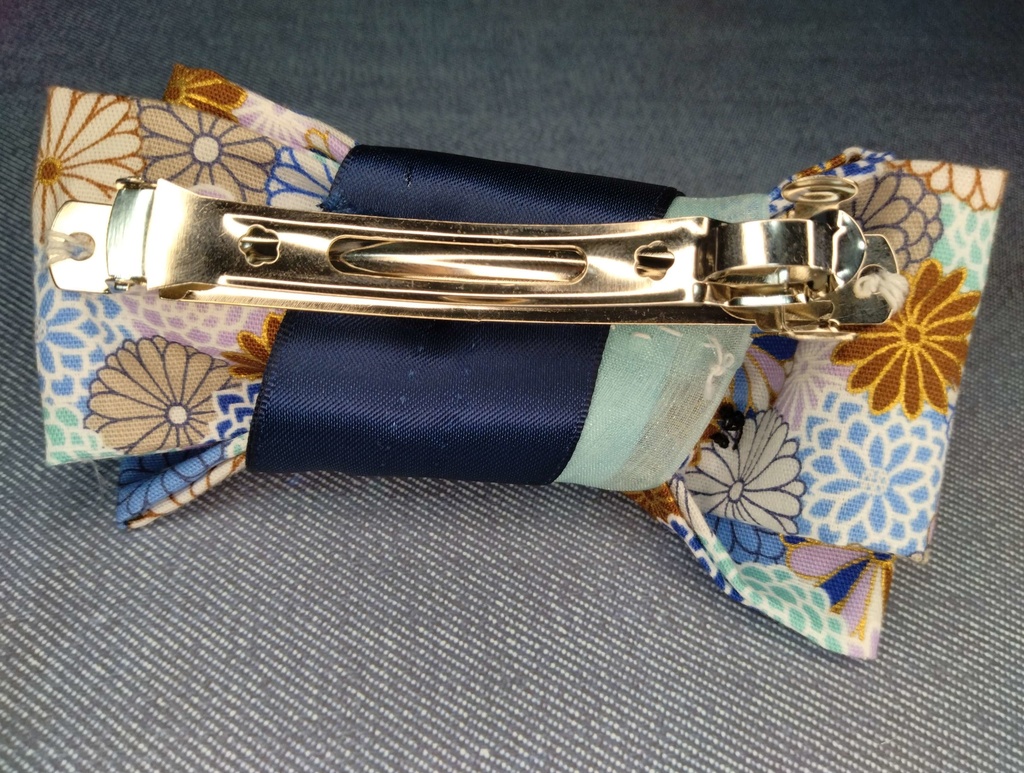 和柄リボンバレッタ《夏を染め上げる》