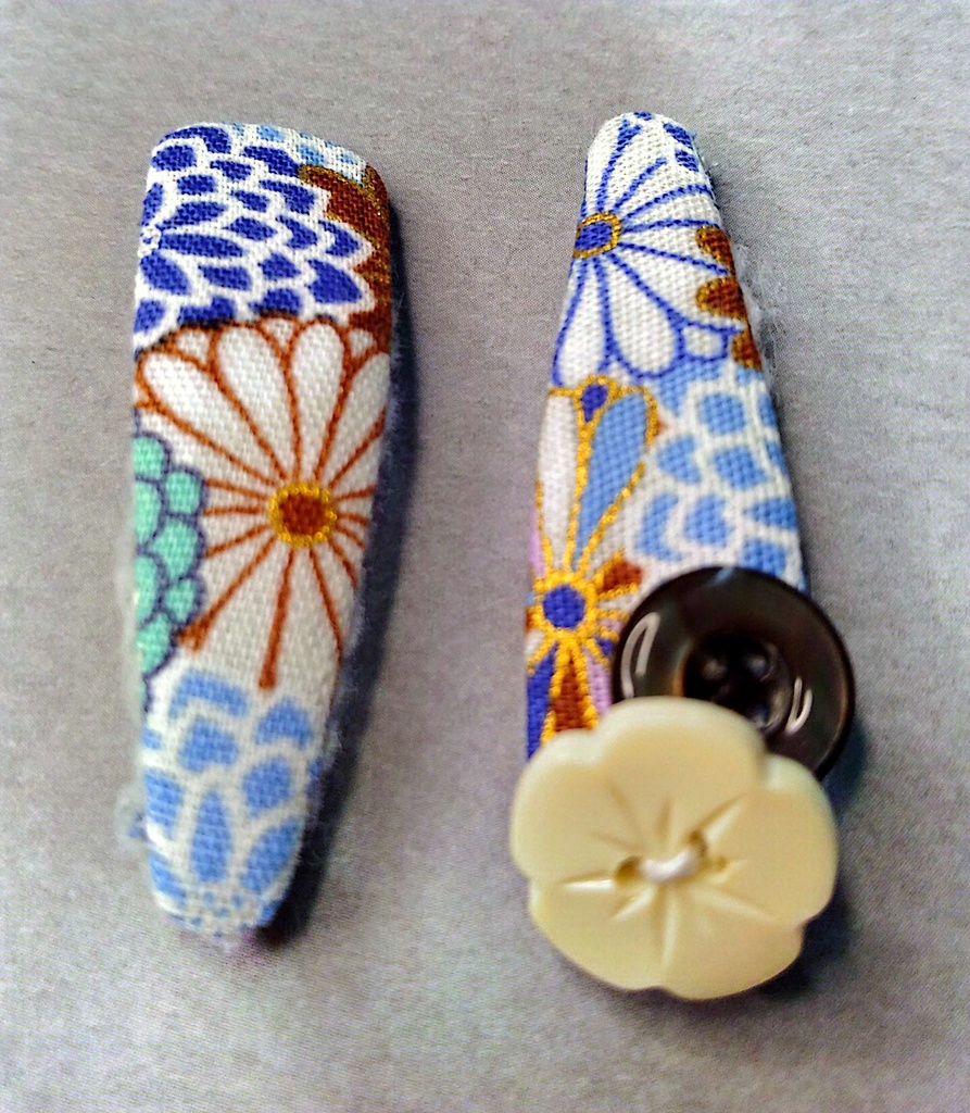 【2個セット】和柄リボンパッチン留め《宵闇と君と帰り道》