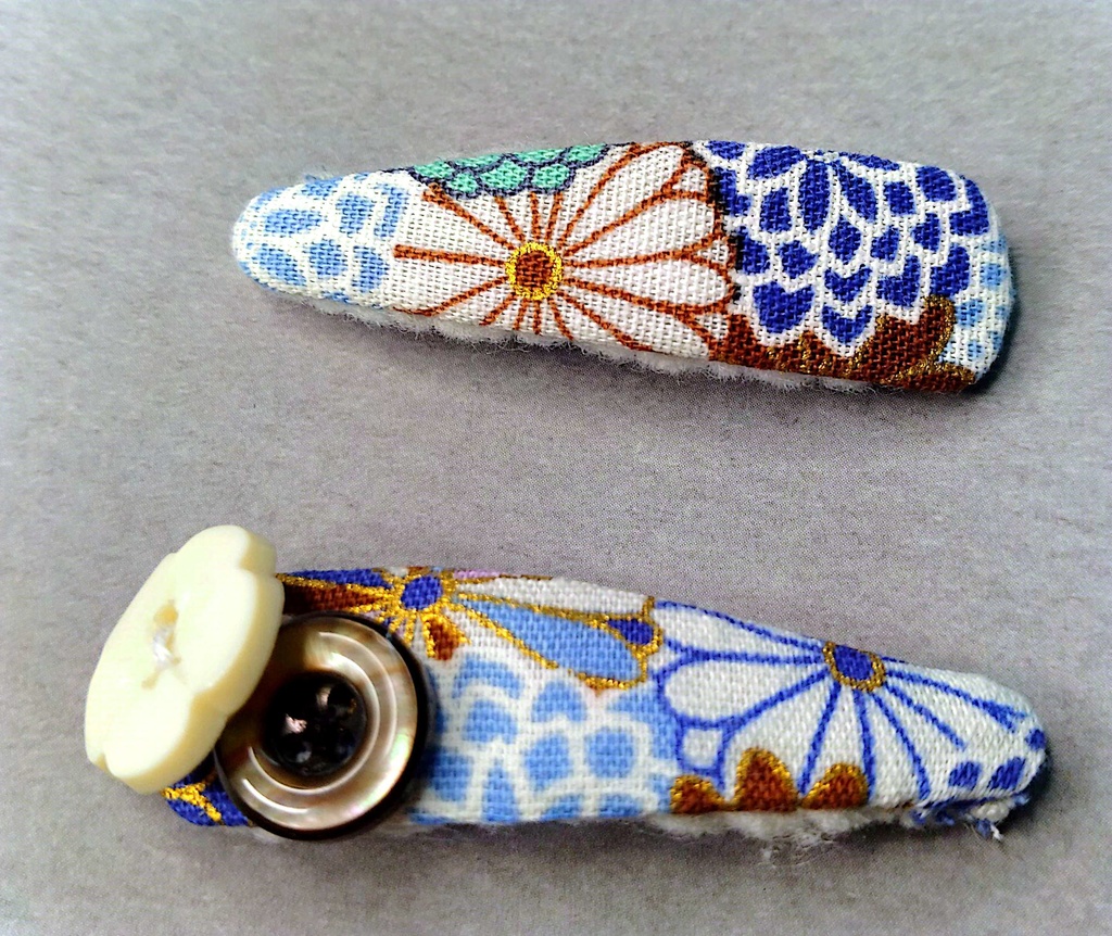 【2個セット】和柄リボンパッチン留め《宵闇と君と帰り道》