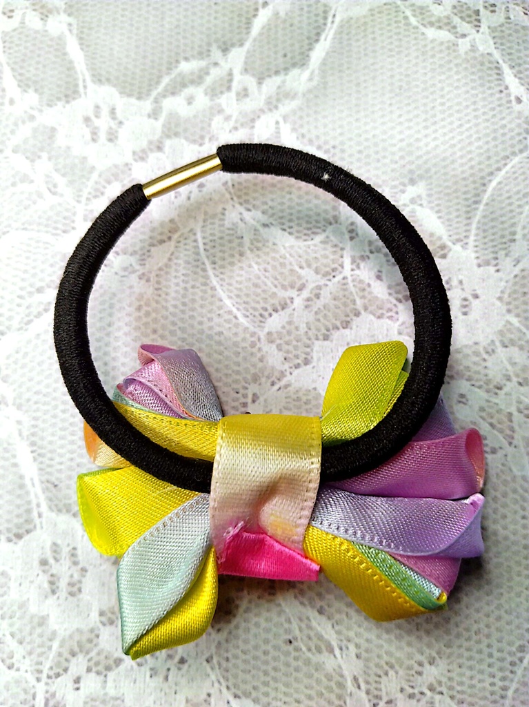 リボンヘアゴム《虹色の希望》