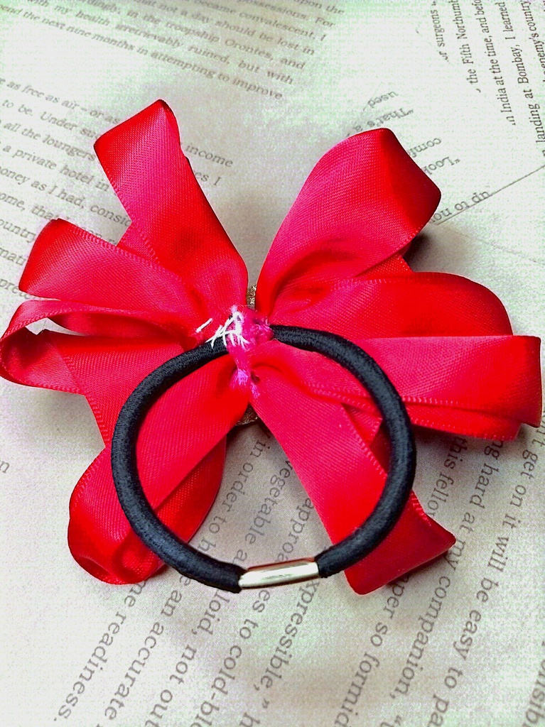 リボンヘアゴム《情熱の花束》