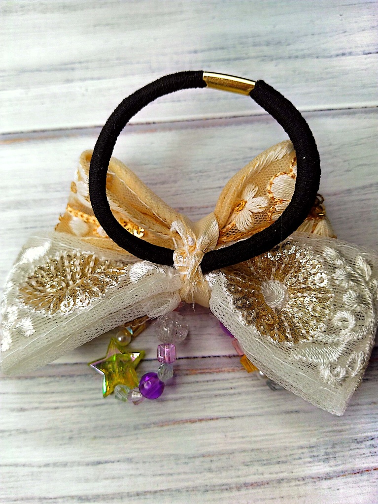 インド刺繍リボンヘアゴム《今昔KAWAII物語》