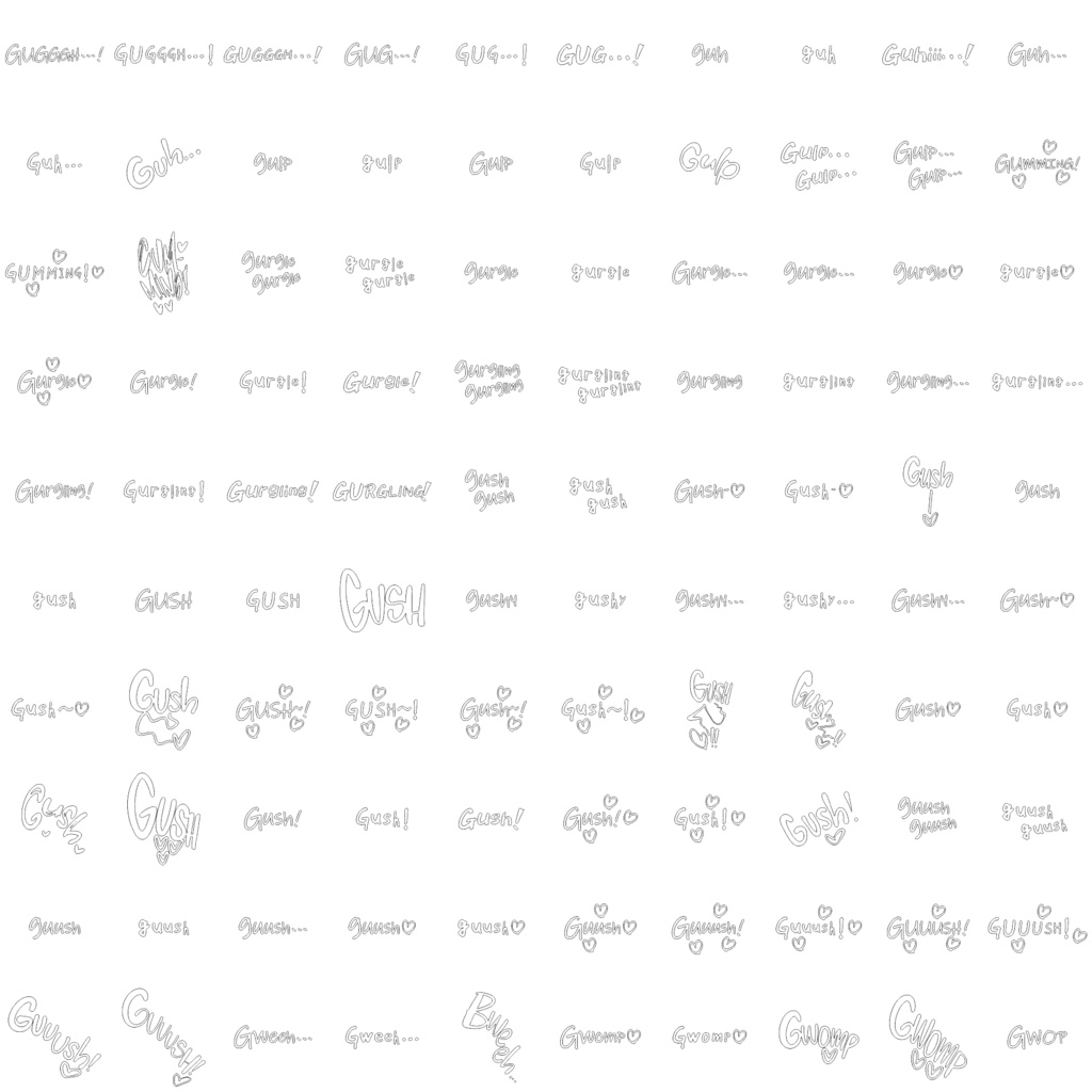 Collection of Erotic Sound Effects (Onomatopoeia) over 3,500 items! 英語版エッチ漫画用オノマトペ集 3500種類以上!