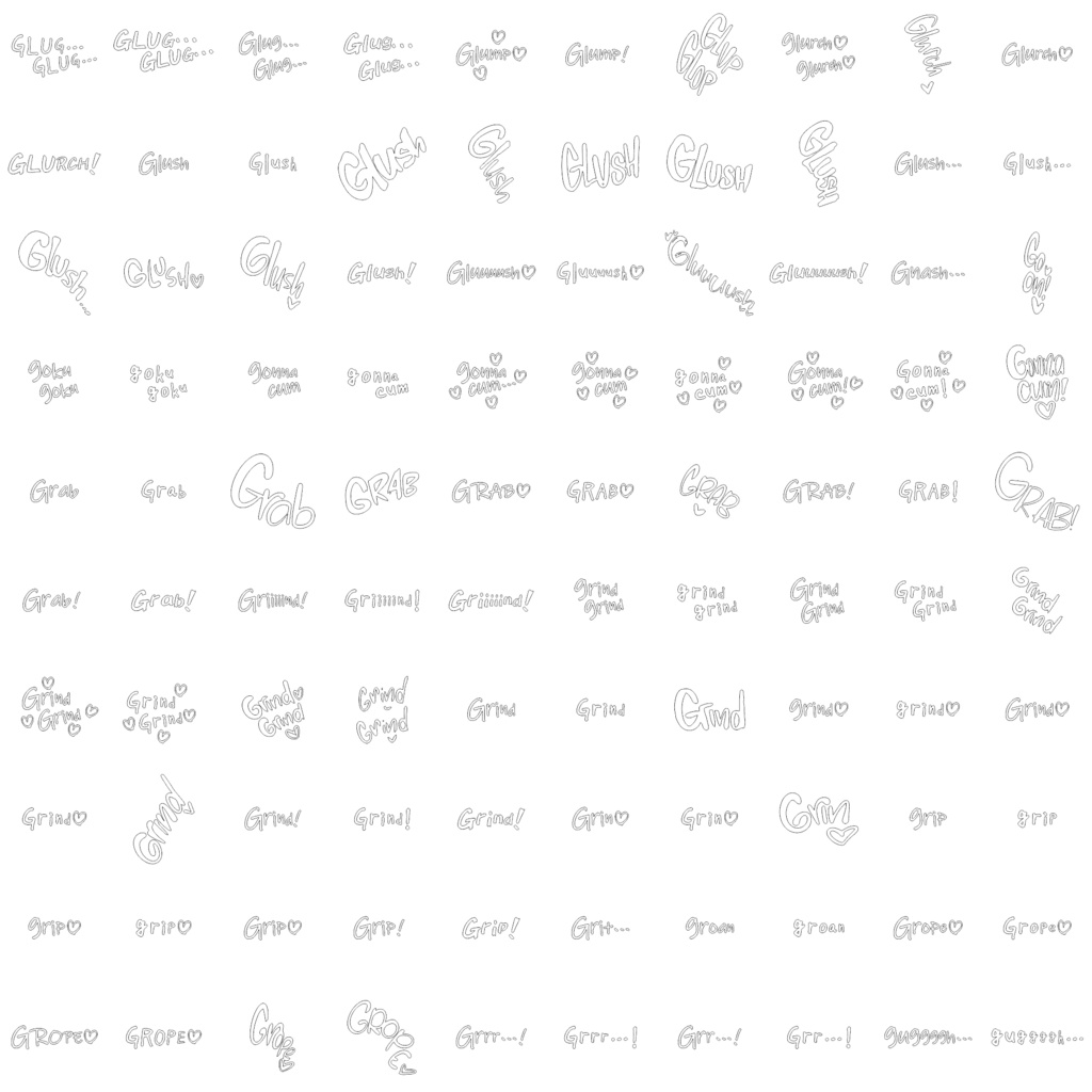 Collection of Erotic Sound Effects (Onomatopoeia) over 3,500 items! 英語版エッチ漫画用オノマトペ集 3500種類以上!