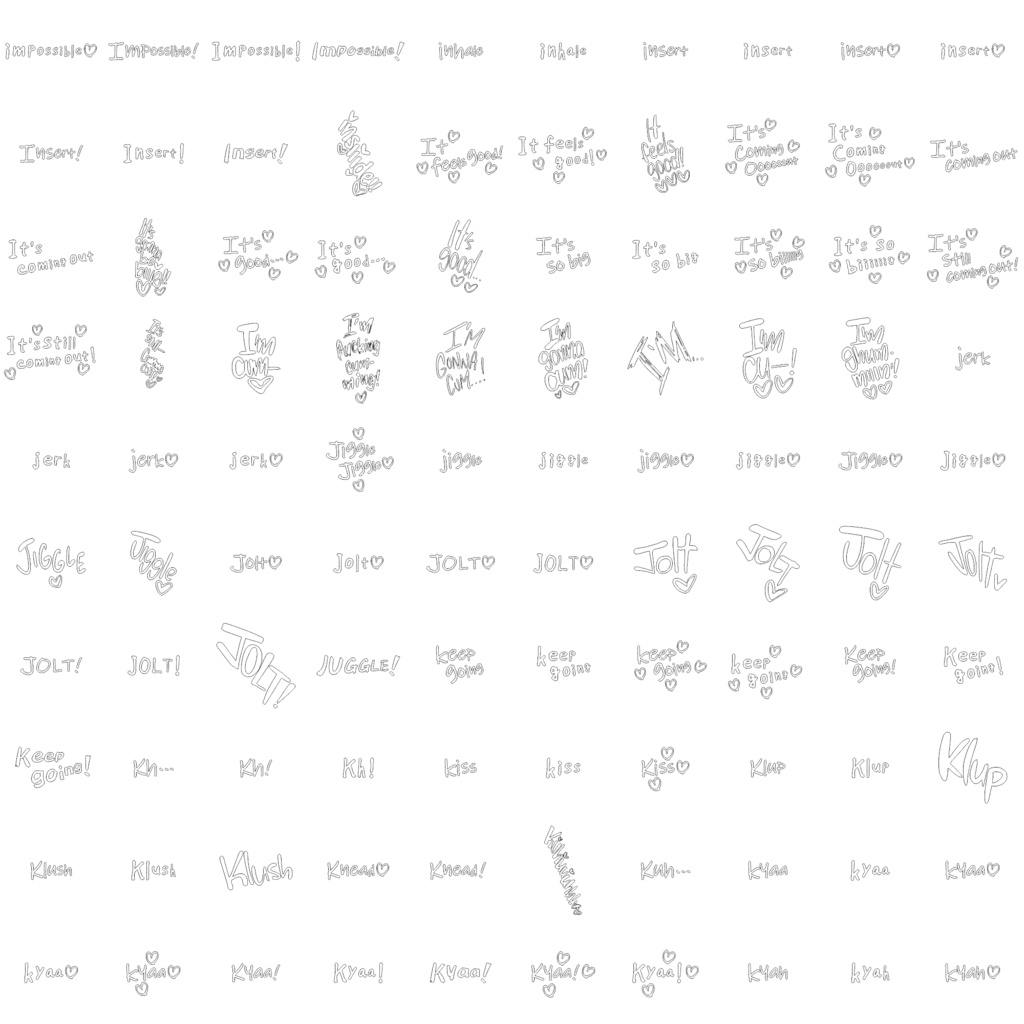 Collection of Erotic Sound Effects (Onomatopoeia) over 3,500 items! 英語版エッチ漫画用オノマトペ集 3500種類以上!