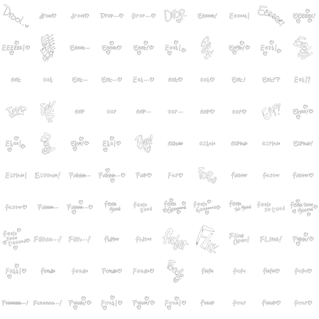 Collection of Erotic Sound Effects (Onomatopoeia) over 3,500 items! 英語版エッチ漫画用オノマトペ集 3500種類以上!