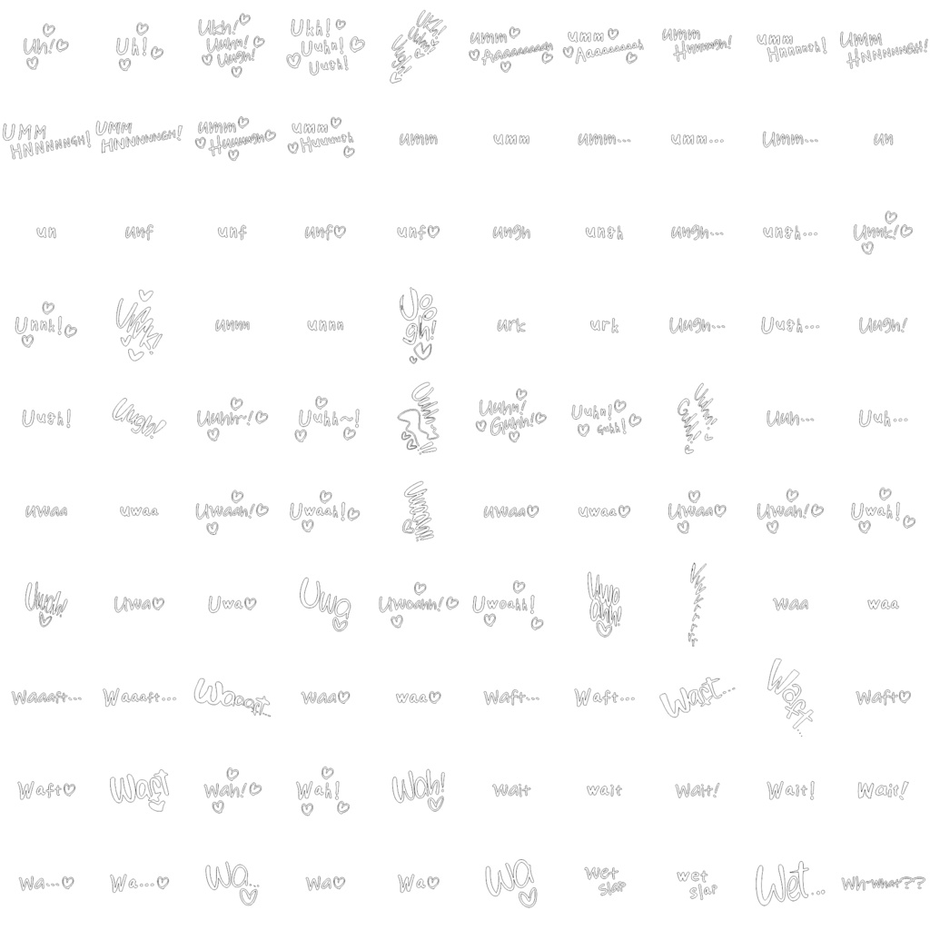 Collection of Erotic Sound Effects (Onomatopoeia) over 3,500 items! 英語版エッチ漫画用オノマトペ集 3500種類以上!