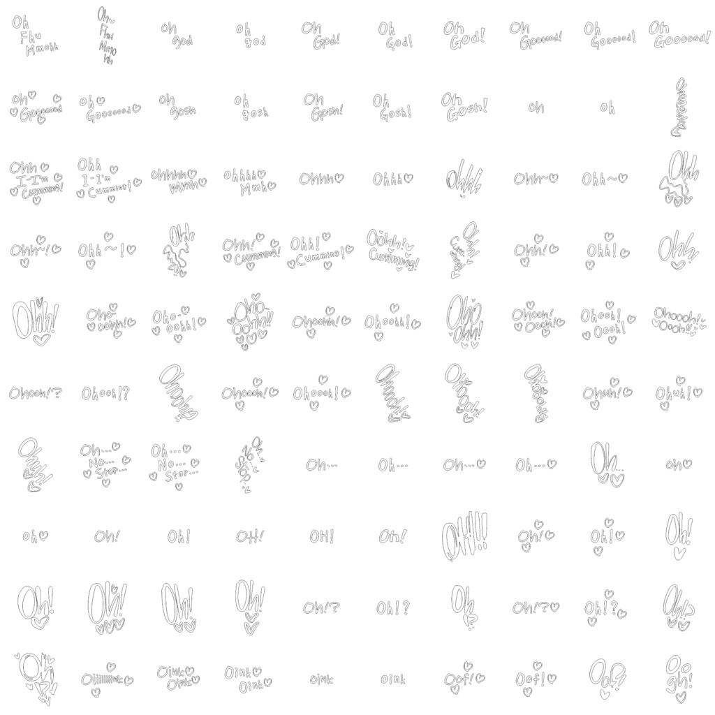 Collection of Erotic Sound Effects (Onomatopoeia) over 3,500 items! 英語版エッチ漫画用オノマトペ集 3500種類以上!