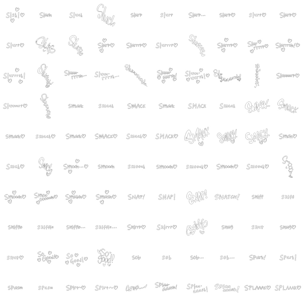 Collection of Erotic Sound Effects (Onomatopoeia) over 3,500 items! 英語版エッチ漫画用オノマトペ集 3500種類以上!