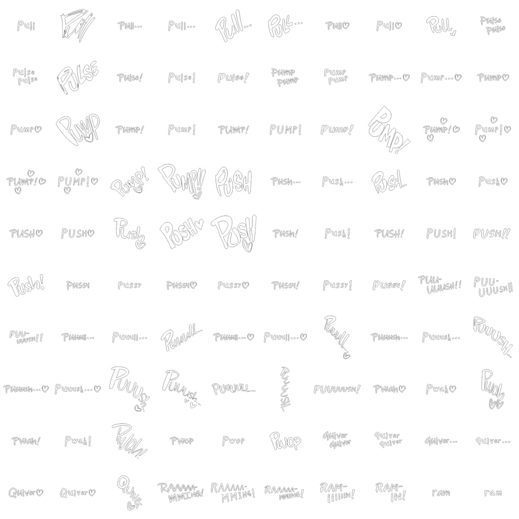 Collection of Erotic Sound Effects (Onomatopoeia) over 3,500 items! 英語版エッチ漫画用オノマトペ集 3500種類以上!