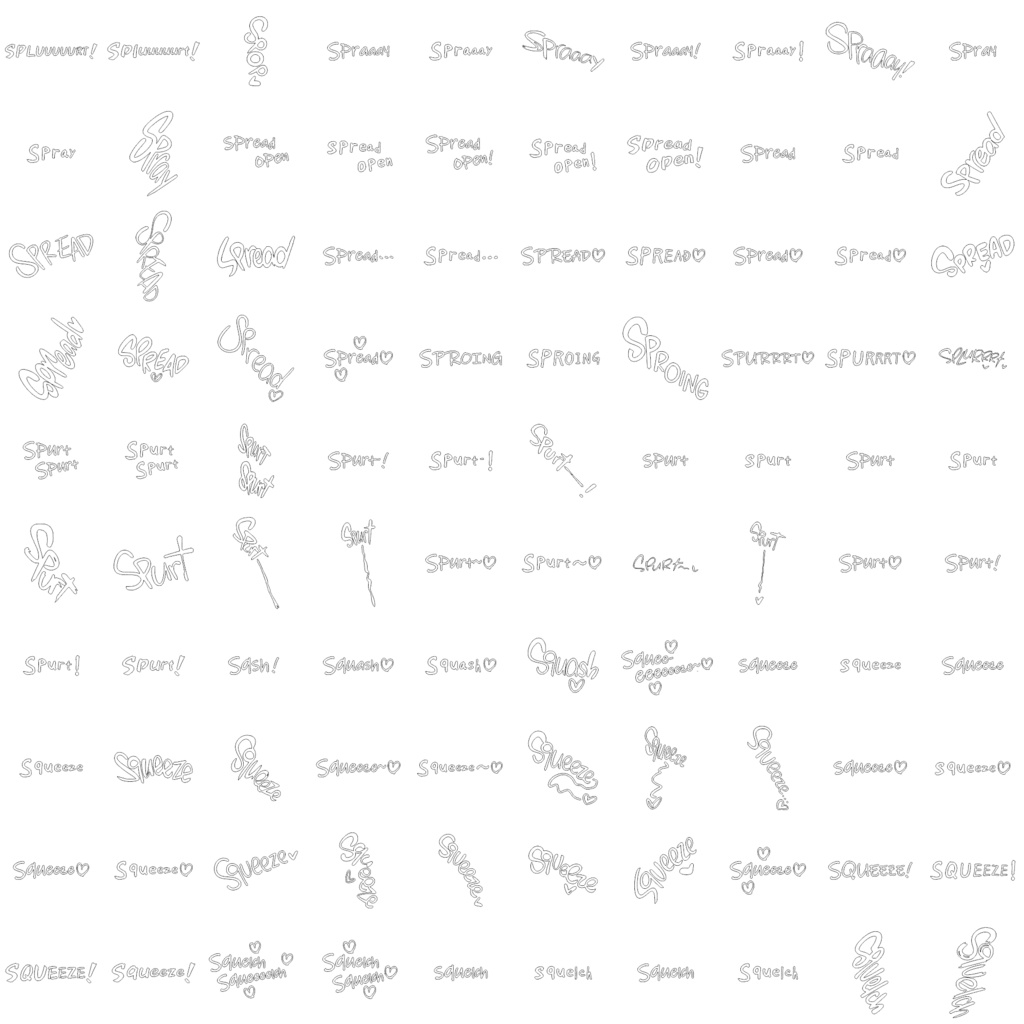 Collection of Erotic Sound Effects (Onomatopoeia) over 3,500 items! 英語版エッチ漫画用オノマトペ集 3500種類以上!