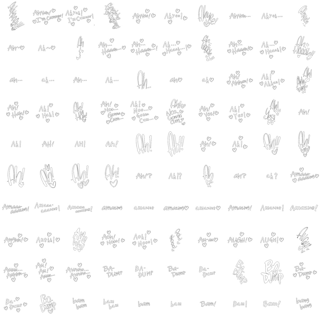 Collection of Erotic Sound Effects (Onomatopoeia) over 3,500 items! 英語版エッチ漫画用オノマトペ集 3500種類以上!