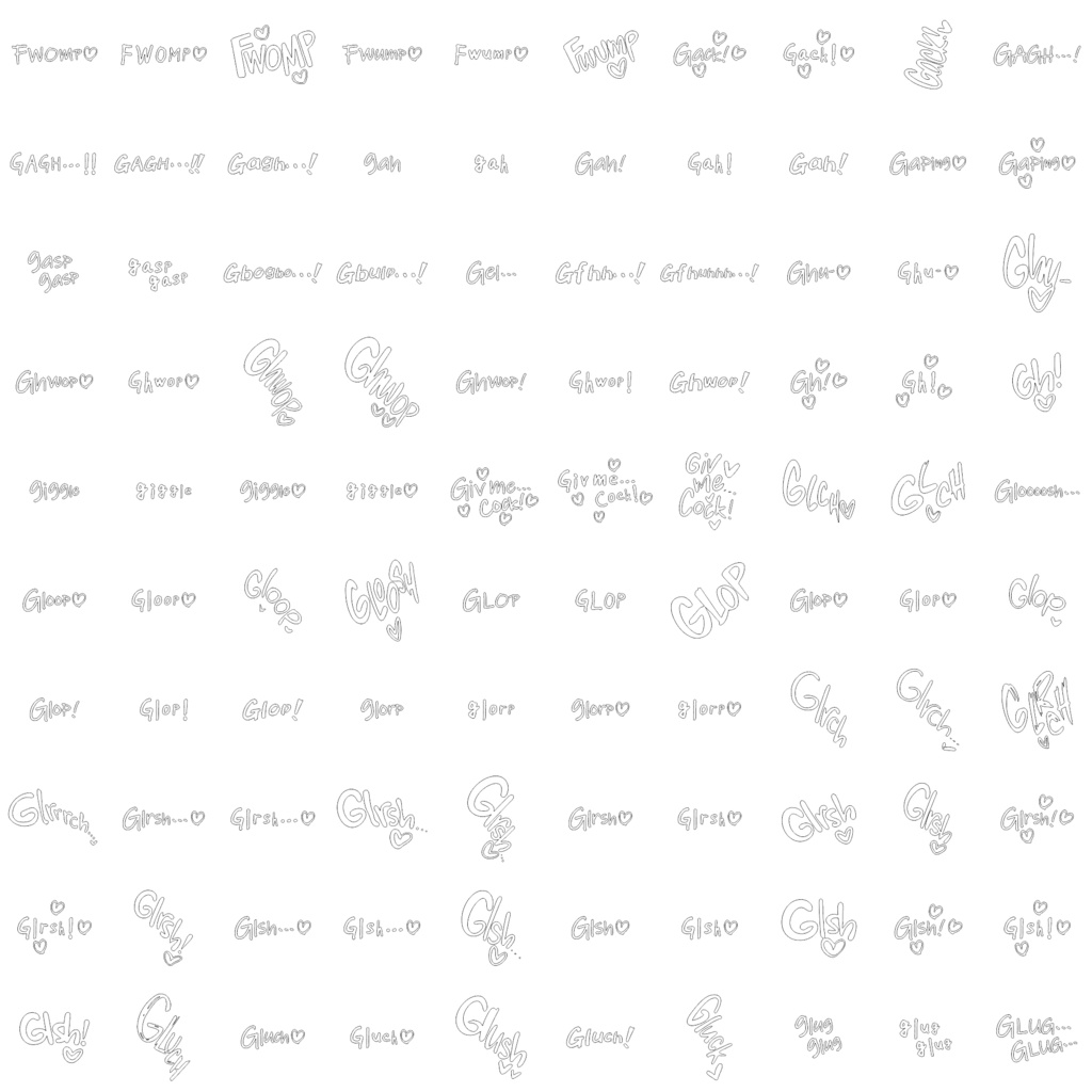 Collection of Erotic Sound Effects (Onomatopoeia) over 3,500 items! 英語版エッチ漫画用オノマトペ集 3500種類以上!