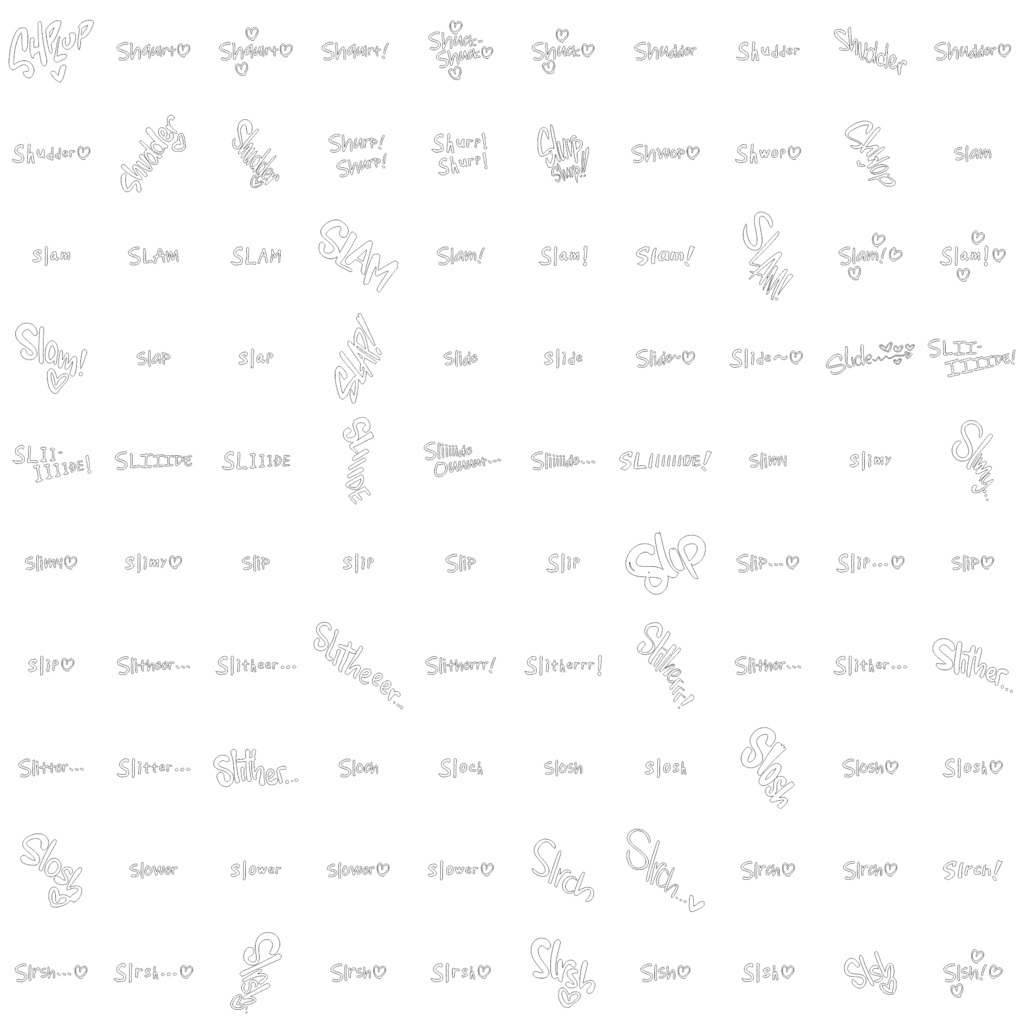 Collection of Erotic Sound Effects (Onomatopoeia) over 3,500 items! 英語版エッチ漫画用オノマトペ集 3500種類以上!