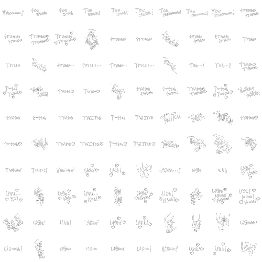 Collection of Erotic Sound Effects (Onomatopoeia) over 3,500 items! 英語版エッチ漫画用オノマトペ集 3500種類以上!