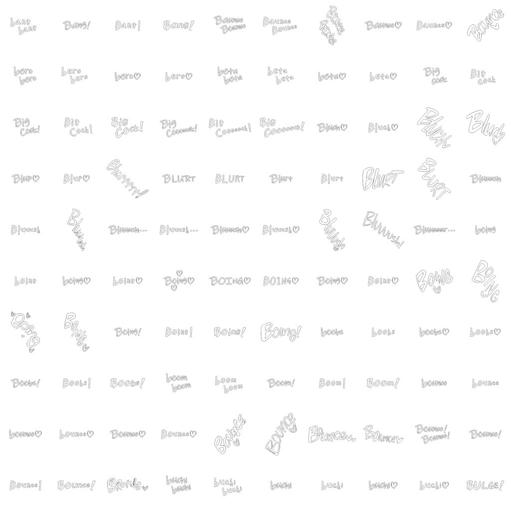 Collection of Erotic Sound Effects (Onomatopoeia) over 3,500 items! 英語版エッチ漫画用オノマトペ集 3500種類以上!