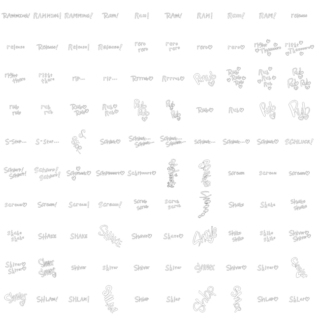 Collection of Erotic Sound Effects (Onomatopoeia) over 3,500 items! 英語版エッチ漫画用オノマトペ集 3500種類以上!
