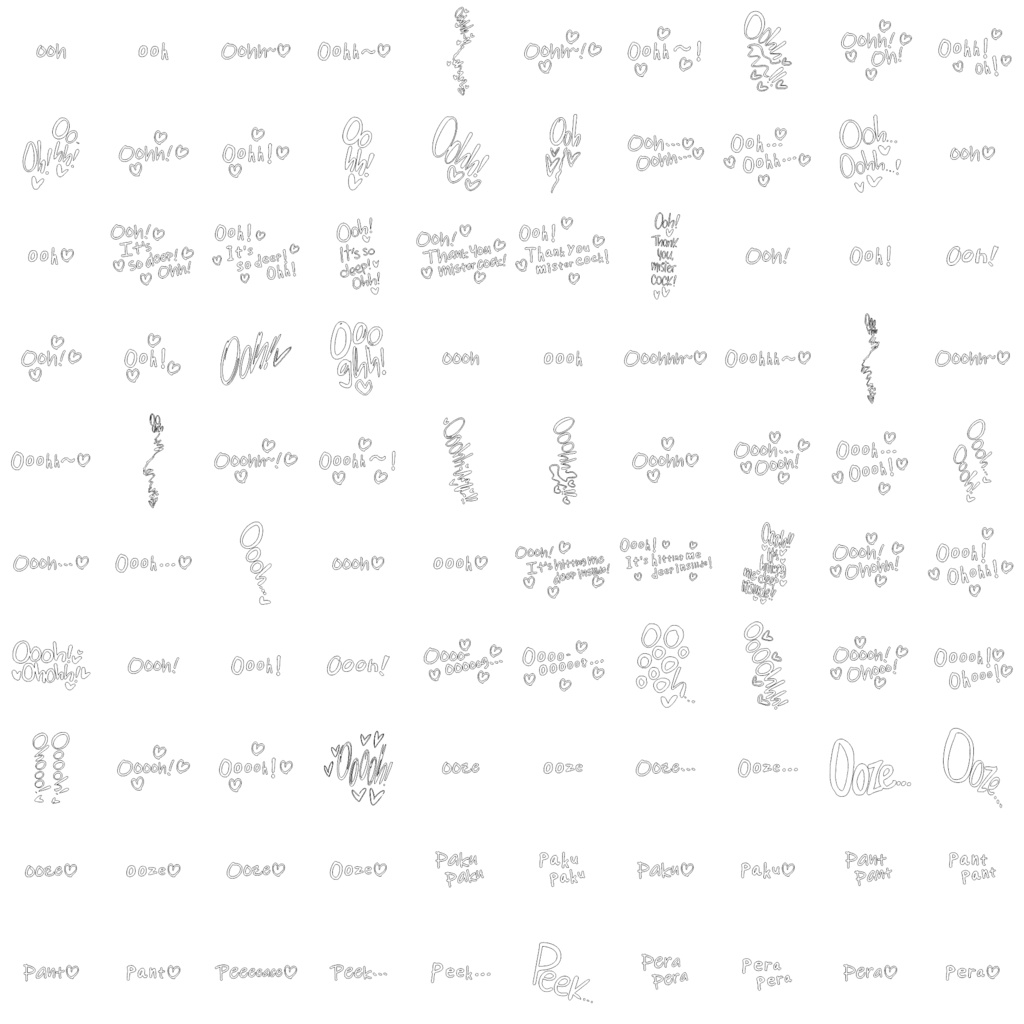 Collection of Erotic Sound Effects (Onomatopoeia) over 3,500 items! 英語版エッチ漫画用オノマトペ集 3500種類以上!