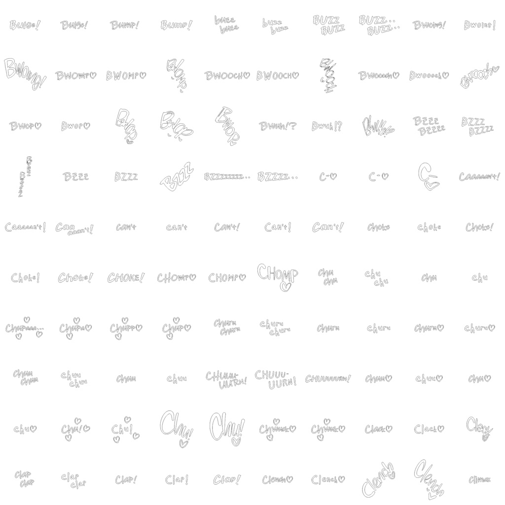 Collection of Erotic Sound Effects (Onomatopoeia) over 3,500 items! 英語版エッチ漫画用オノマトペ集 3500種類以上!