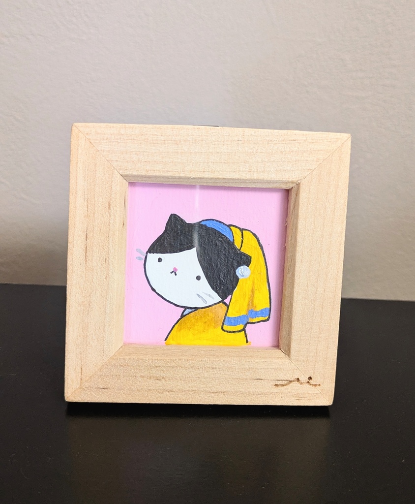 ミニ原画●真珠のネコﾁｱﾝ    「ハチワレ」