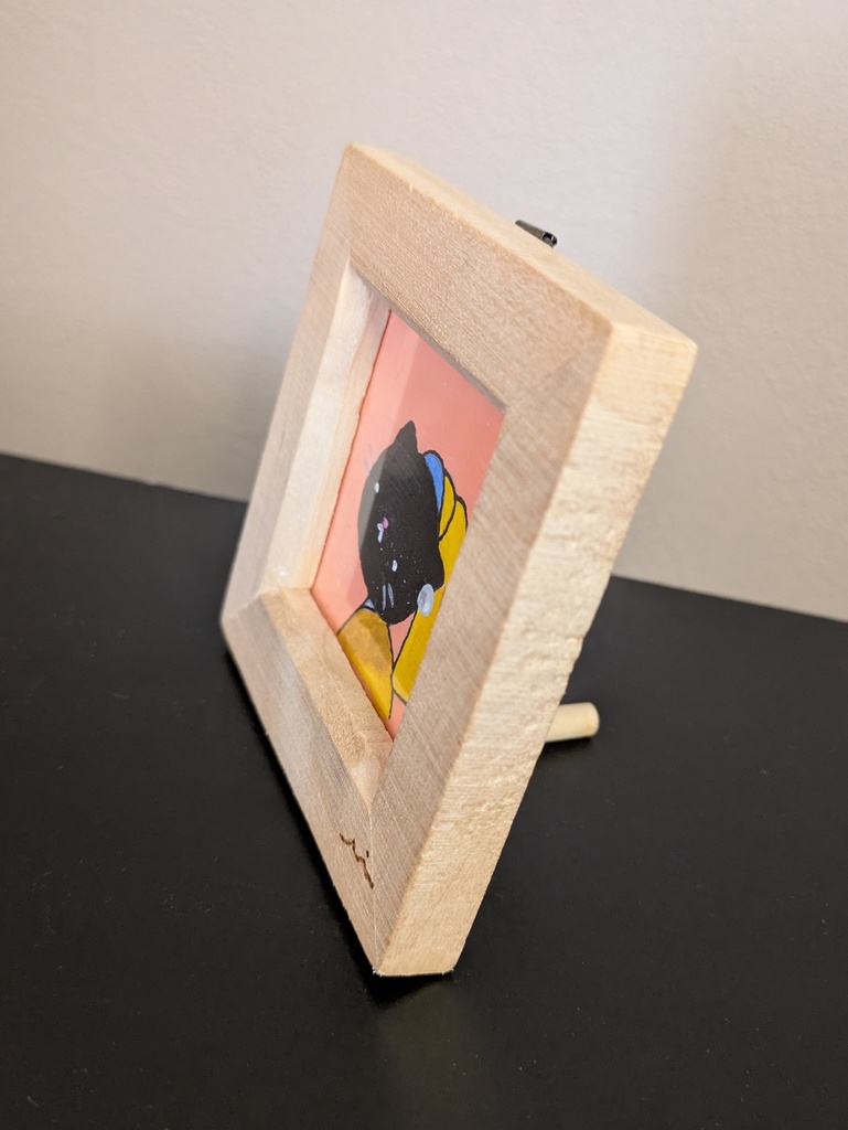 ミニ原画●真珠のネコチアン 「クロ」