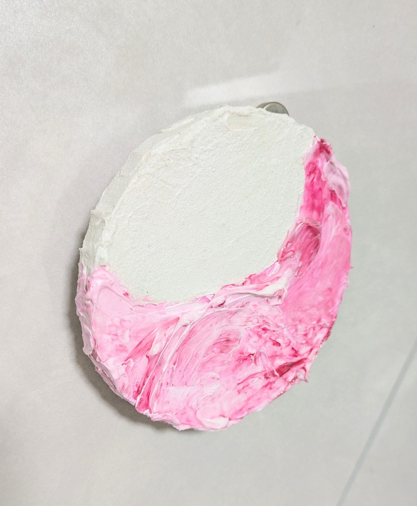 円形キャンバス原画 「roosa   kuu」