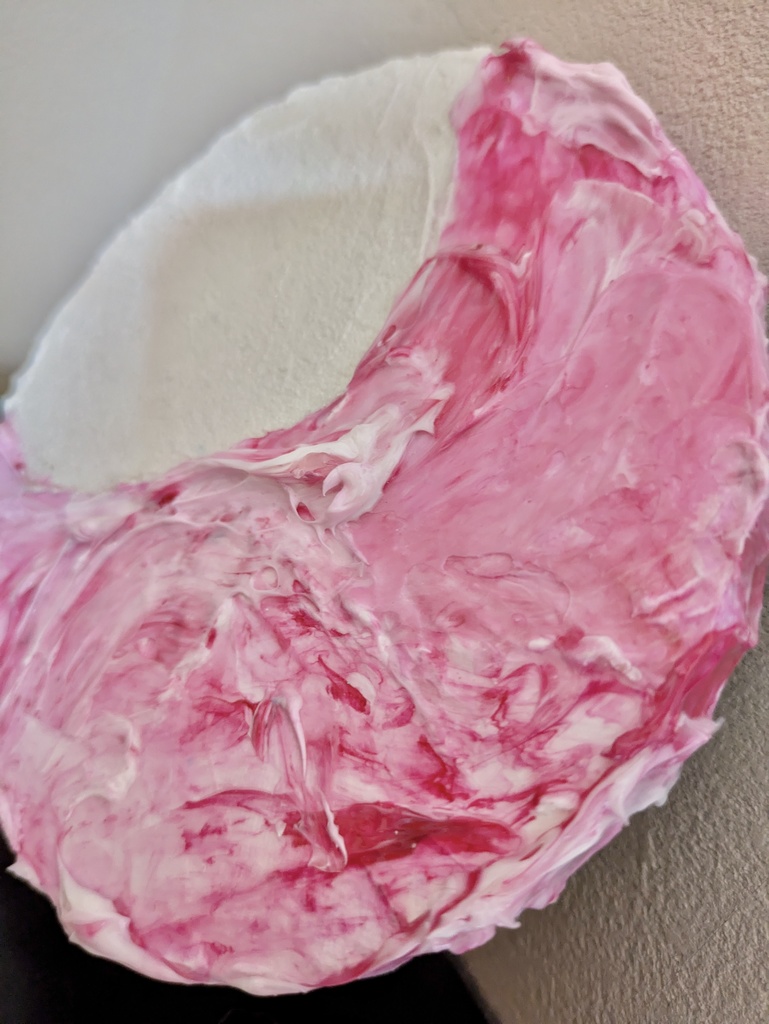 円形キャンバス原画 「roosa   kuu」