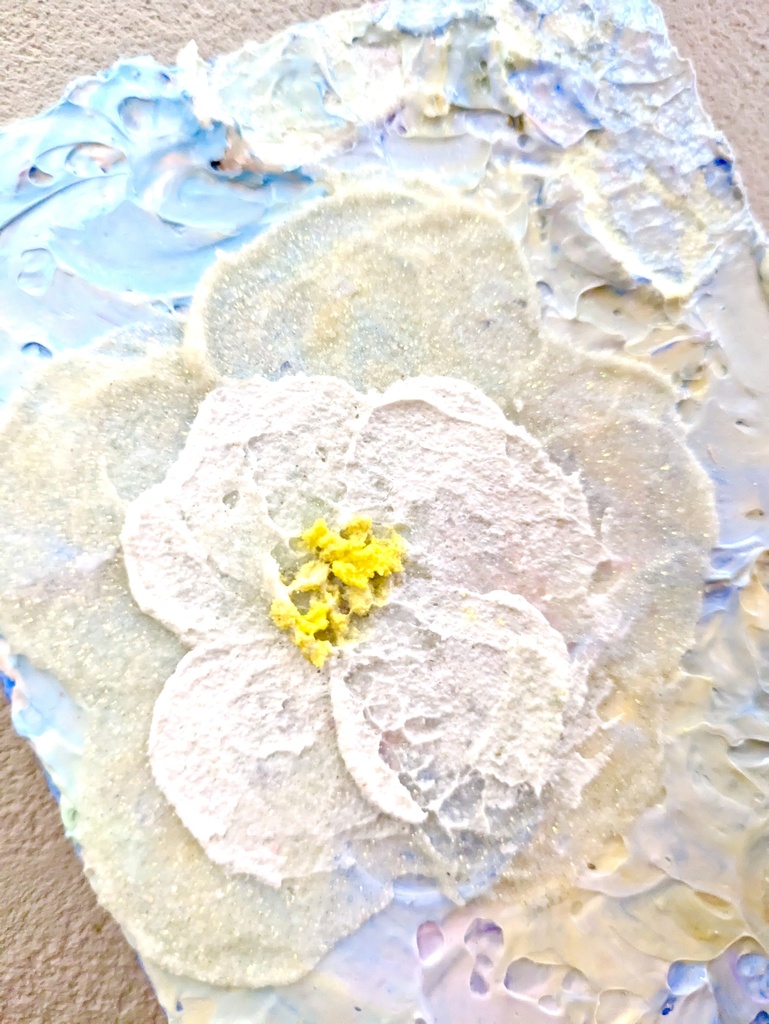 キャンバス原画 「flowers」ブルー