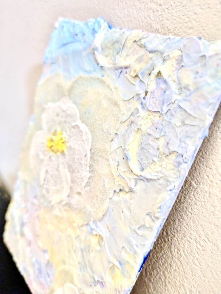 キャンバス原画 「flowers」ブルー