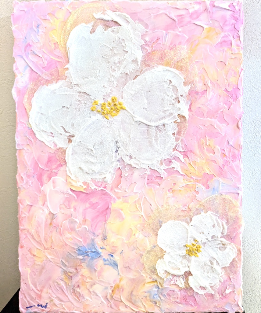 癒しのインテリアblooming joy＊ピンク系フラワーアート／キャンバス原画 キャンバス原画 「flowers 」ピンク - t. n n a - BOOTH