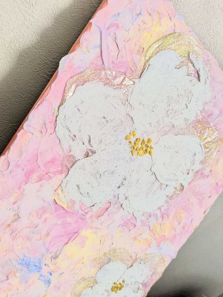 キャンバス原画 「flowers 」ピンク