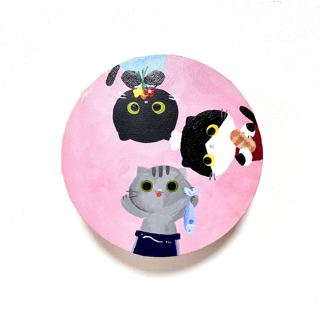 キャンバス原画　「みんないっしょ」