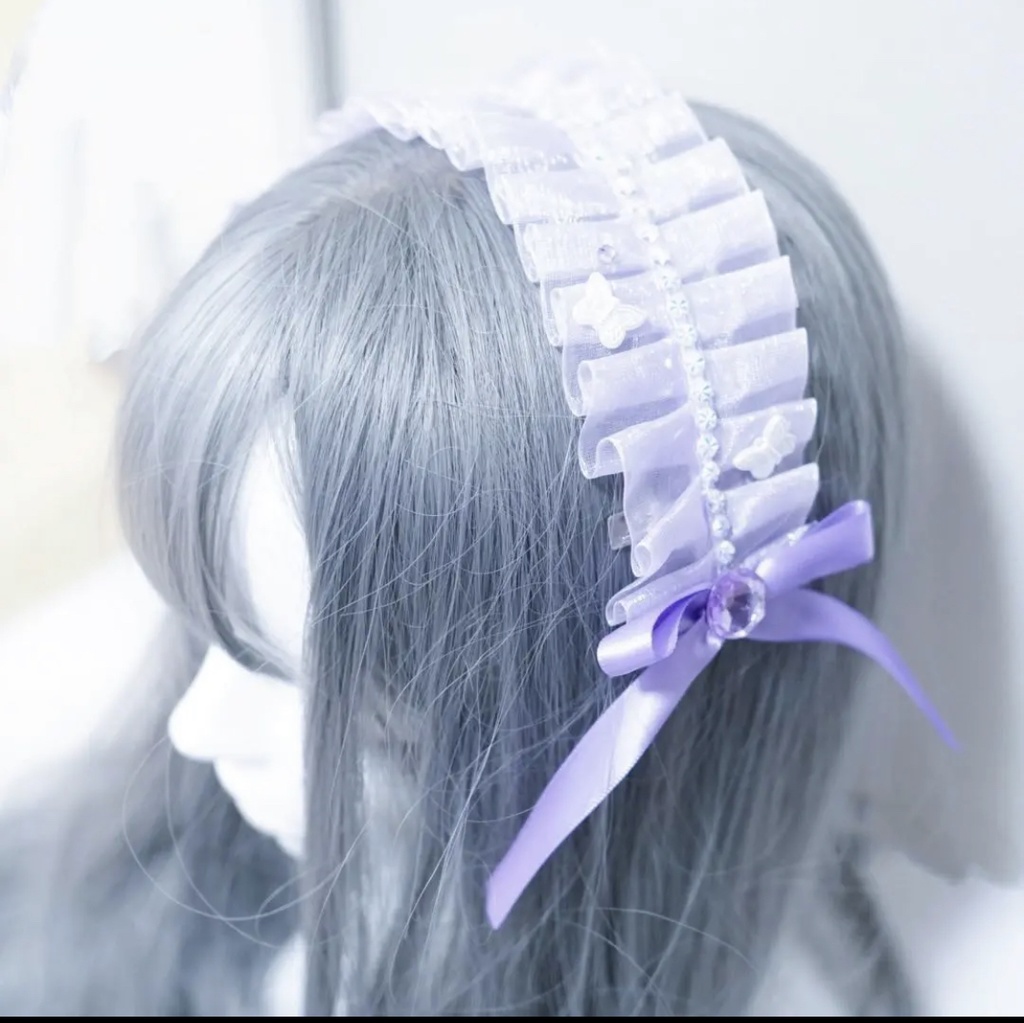 水色 サックス ヘッドドレス 贈り物 - ヘアアクセサリー