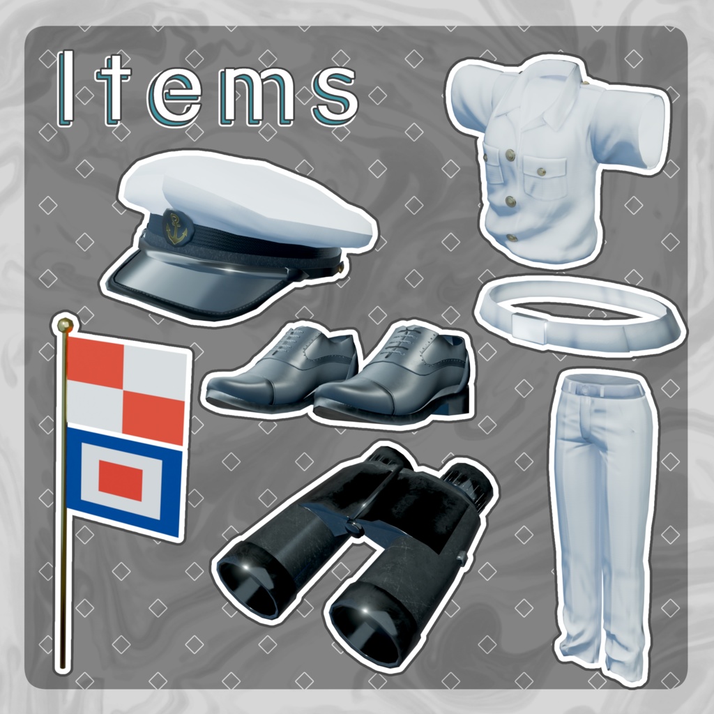 シンプル船乗り制服【7アバター対応】