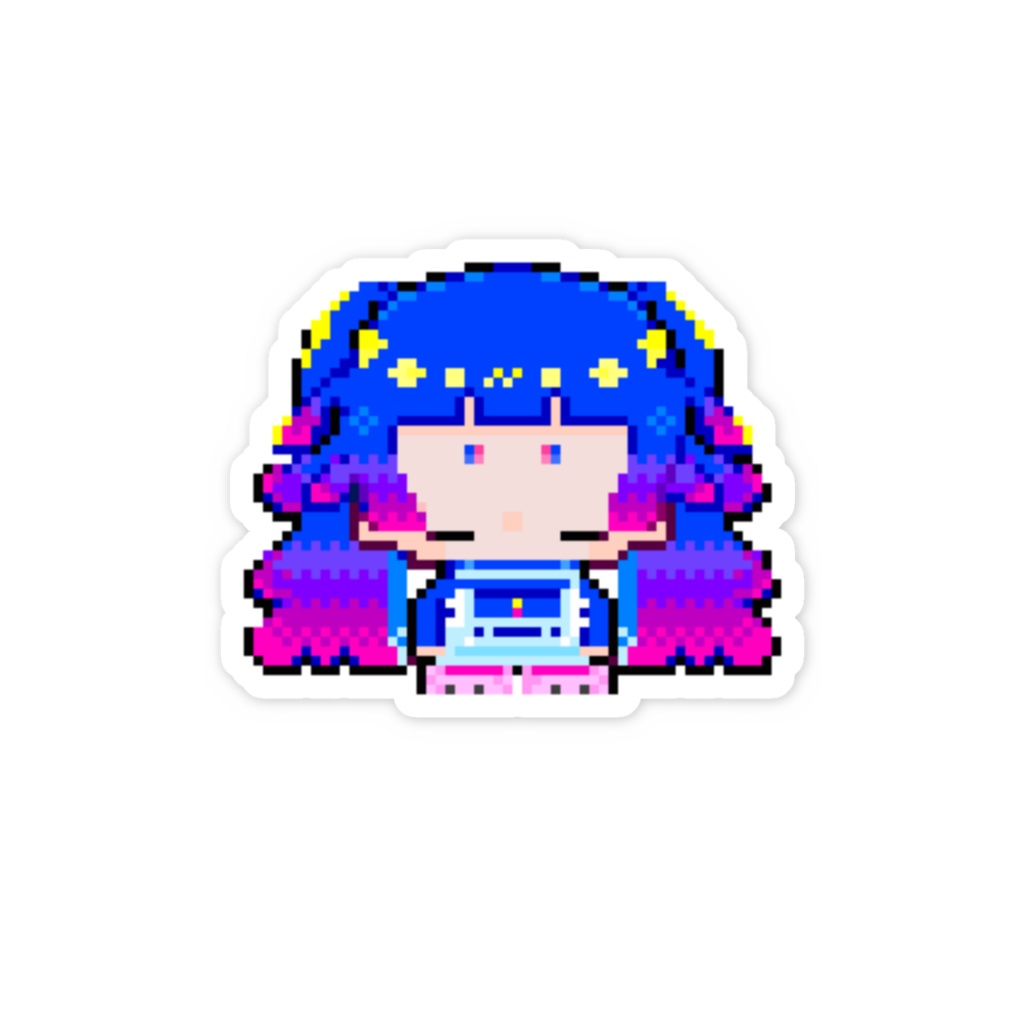 【雨灯てとら】スマホステッカー:ドット絵