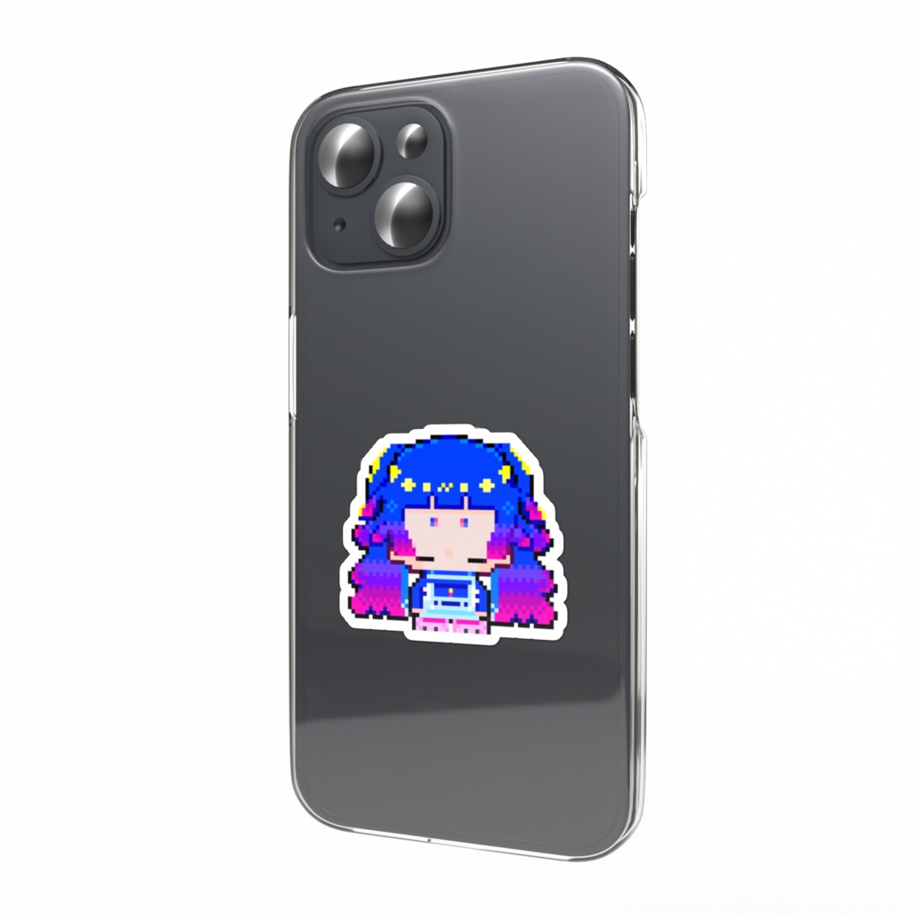 【雨灯てとら】スマホステッカー:ドット絵