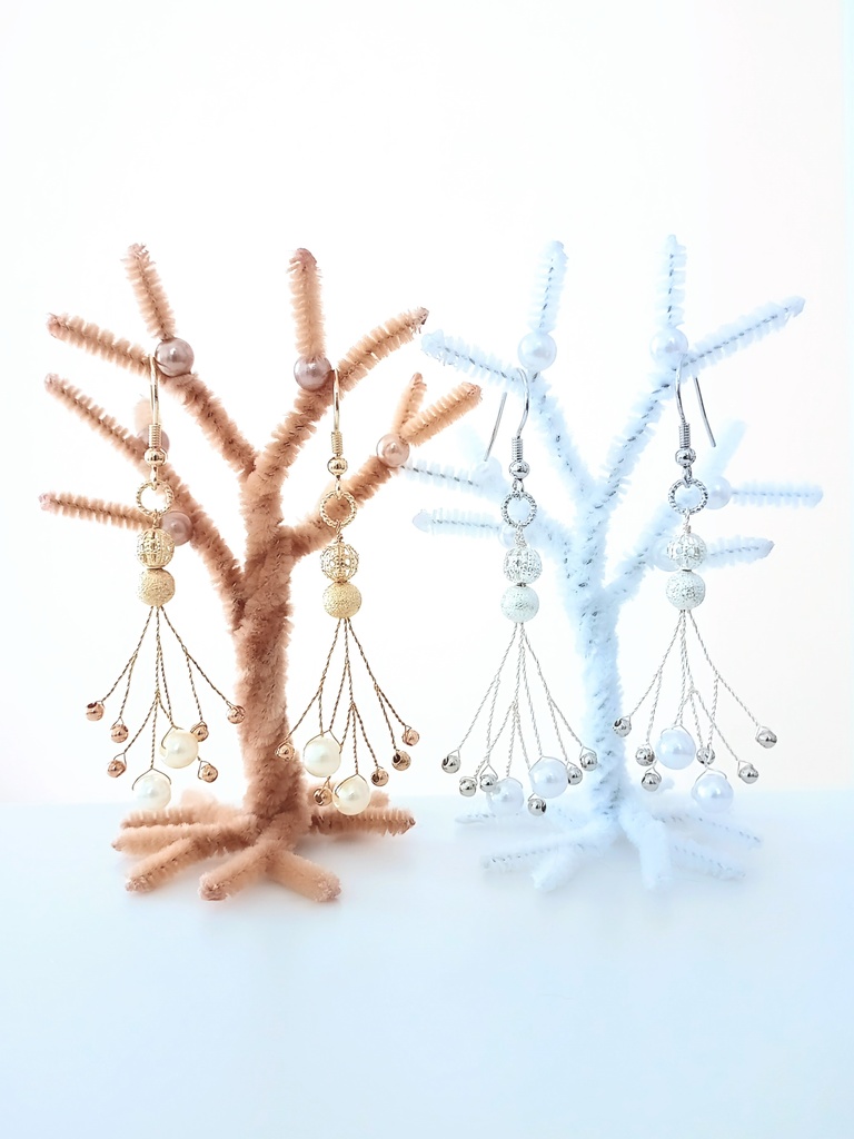 wire ピアス　金銀
