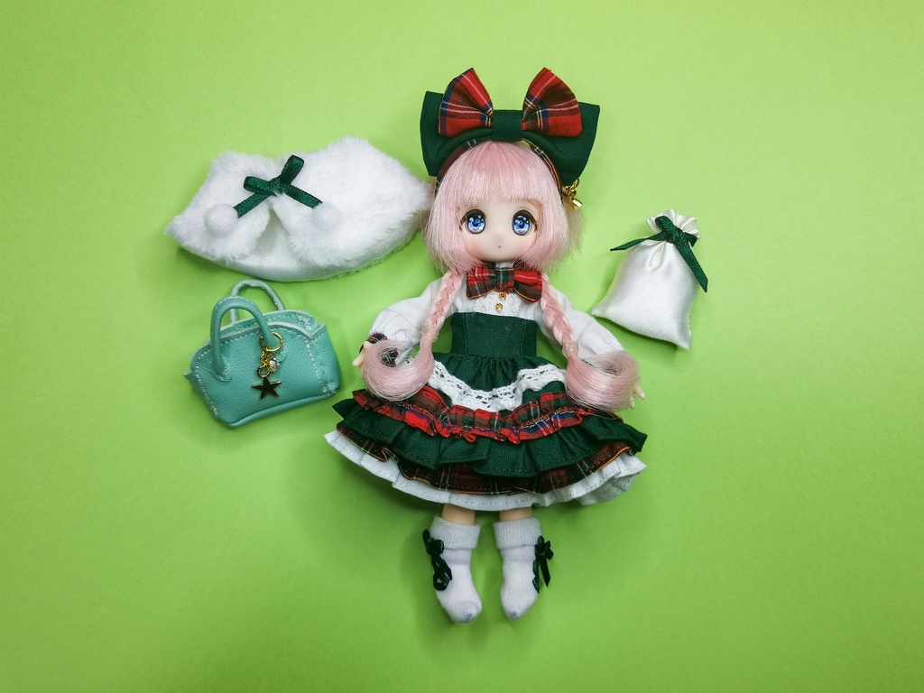 ⚠️ピコニーモサイズ ドール服 クリスマスワンピースセット