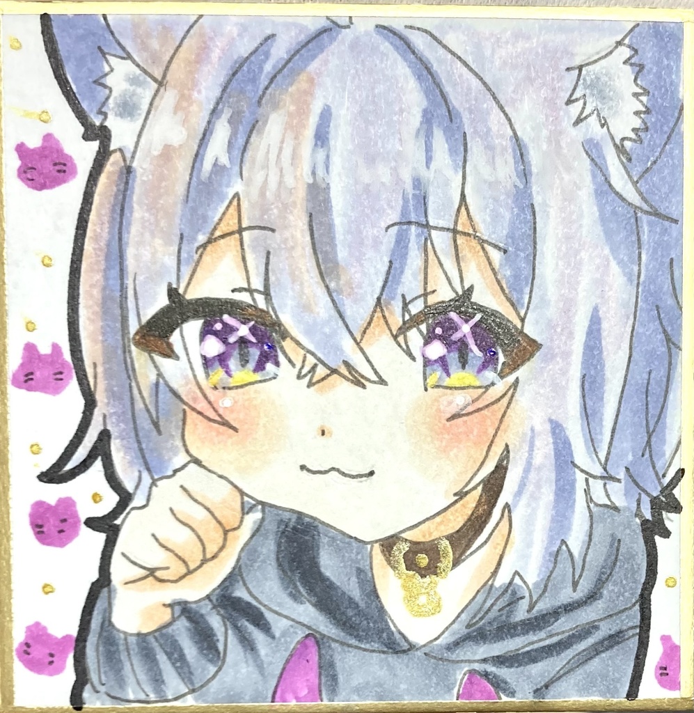 猫又おかゆ　豆色紙