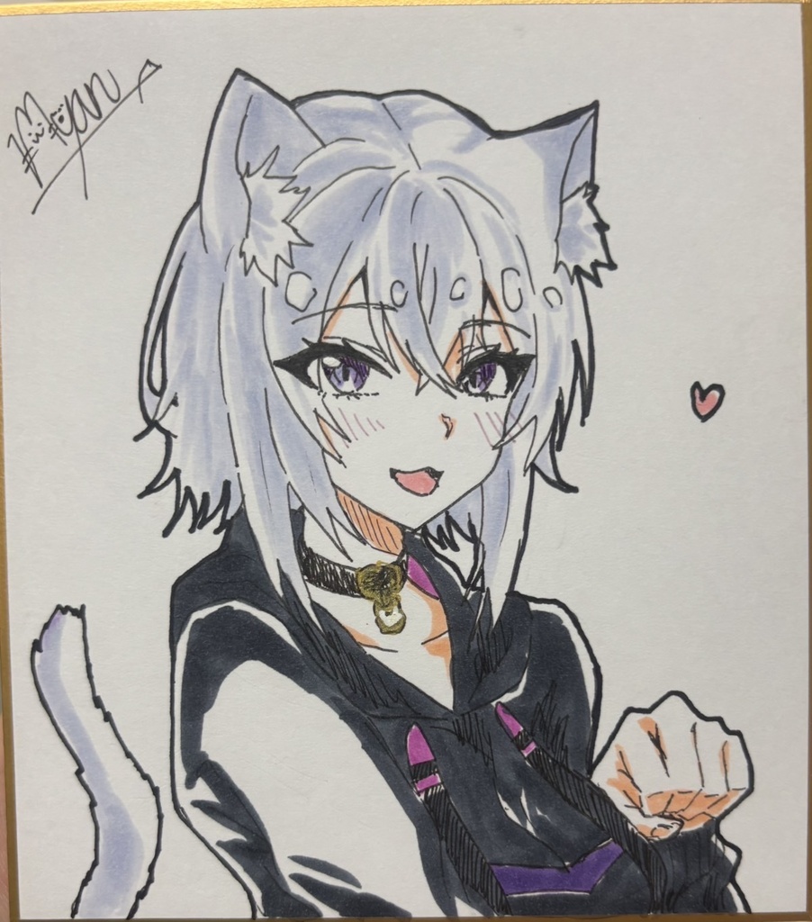 猫又おかゆ 色紙