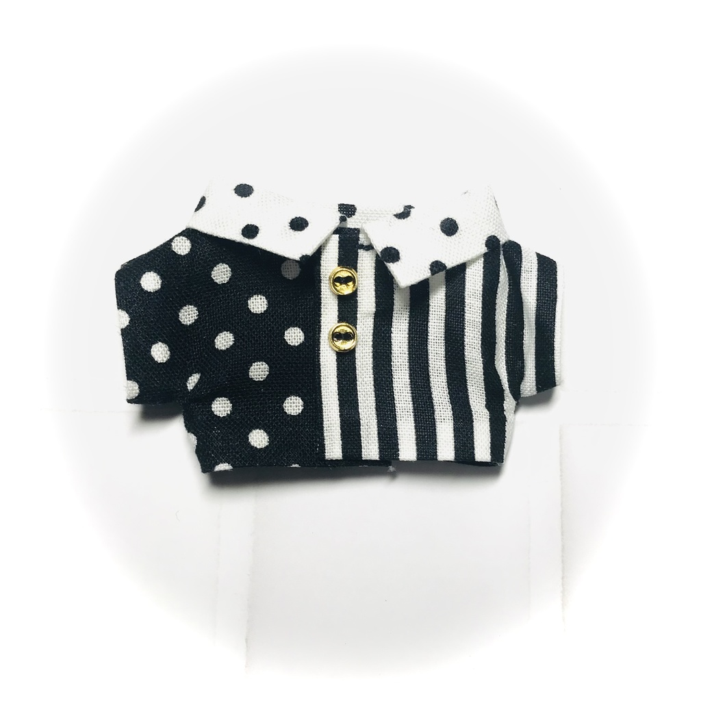 ぬい服 ドット＆ストライプシャツ