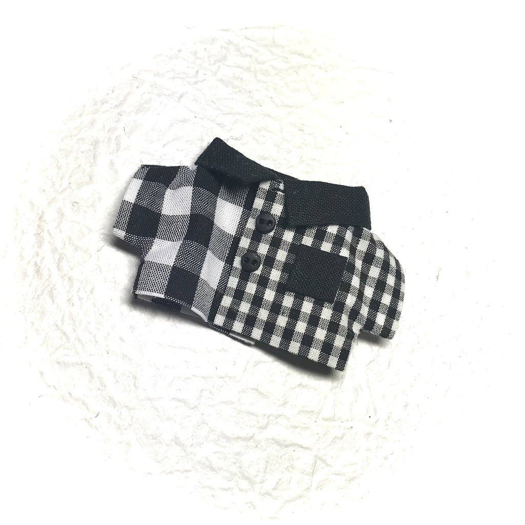 ぬい服 チェックのおしゃれしゃつ