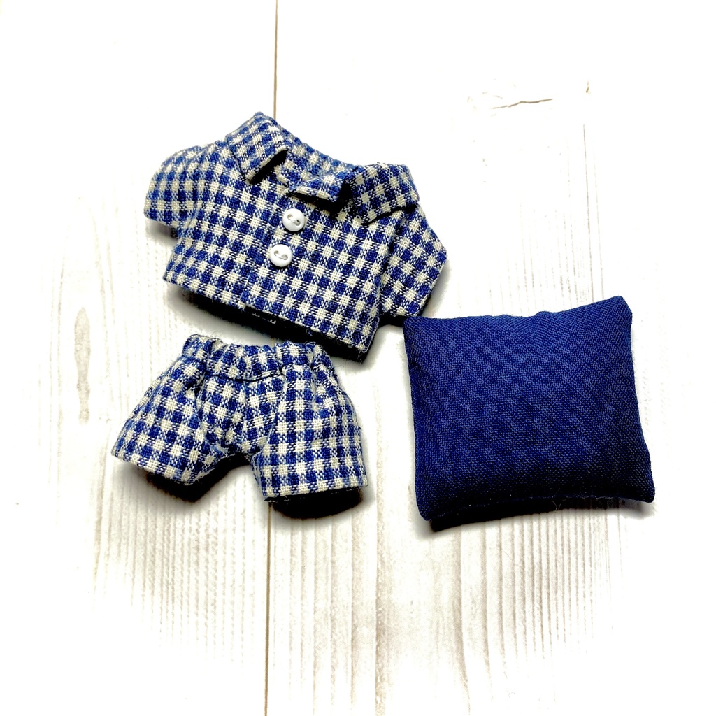 ぬい服　おやすみパジャマセット・チェック